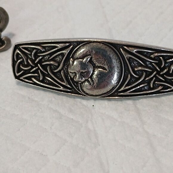 Celtic Leaf Clip 2 Celtic Cat Hair Clip For Women Hair Made In France/USA Unique main image 11
